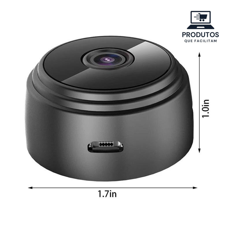 Mini Câmera de Segurança Sem Fio, HD, WiFi